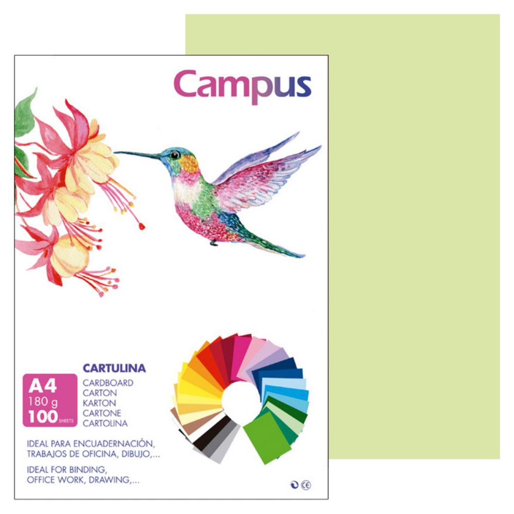 CARTULINA A4 MAKRO VERDE MANZANA 180G 100UD