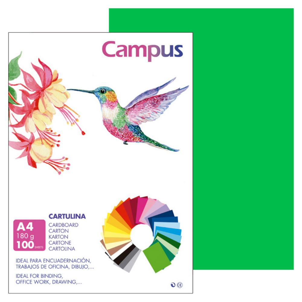CARTULINA A4 MAKRO VERDE BILLAR 180G 100UD