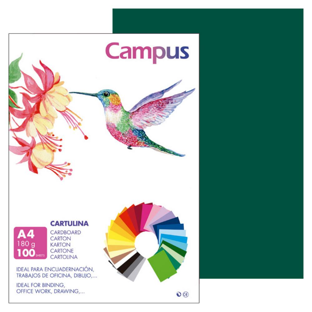 CARTULINA A4 MAKRO VERDE SELVA180G 100UD