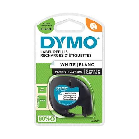 CINTA DYMO TAG 12X4 PLASTICO BLANCO