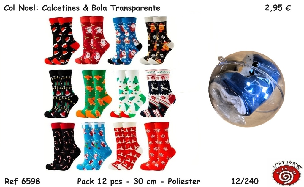 COL.NOEL CALCETINES EN BOLA COLG.6598