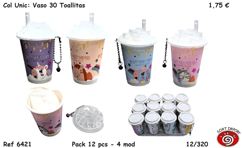 COL.UNIC.VASO&30 TOALLITA 6421