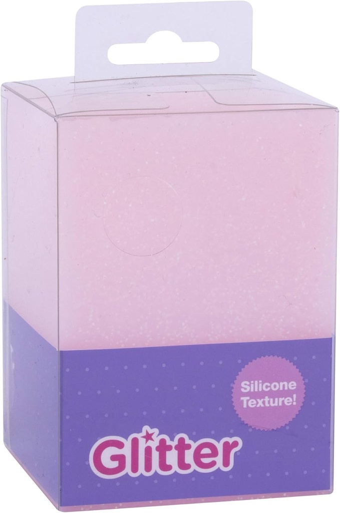 CUBILETE SILICONA GLITTER ROSA