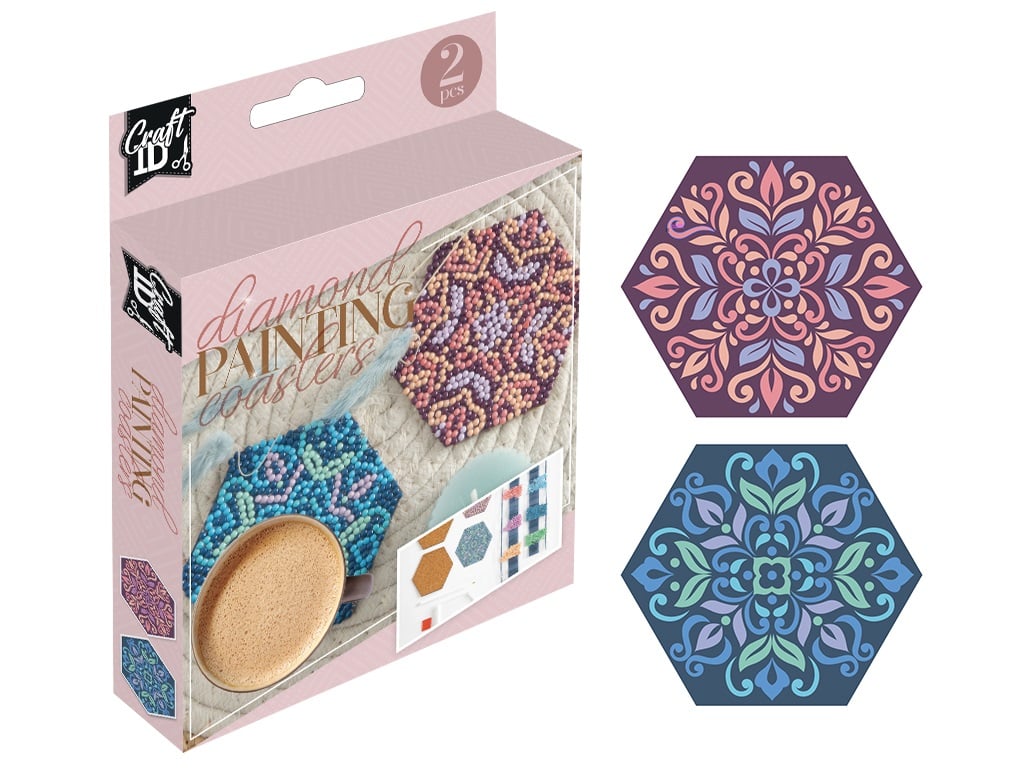 DIAMOND PAINTING COASTER SET 2 CR2073/GE