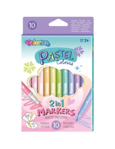 ROTULADORES DOBLE PUNTA PASTEL COLORINO 10U 80875PTR