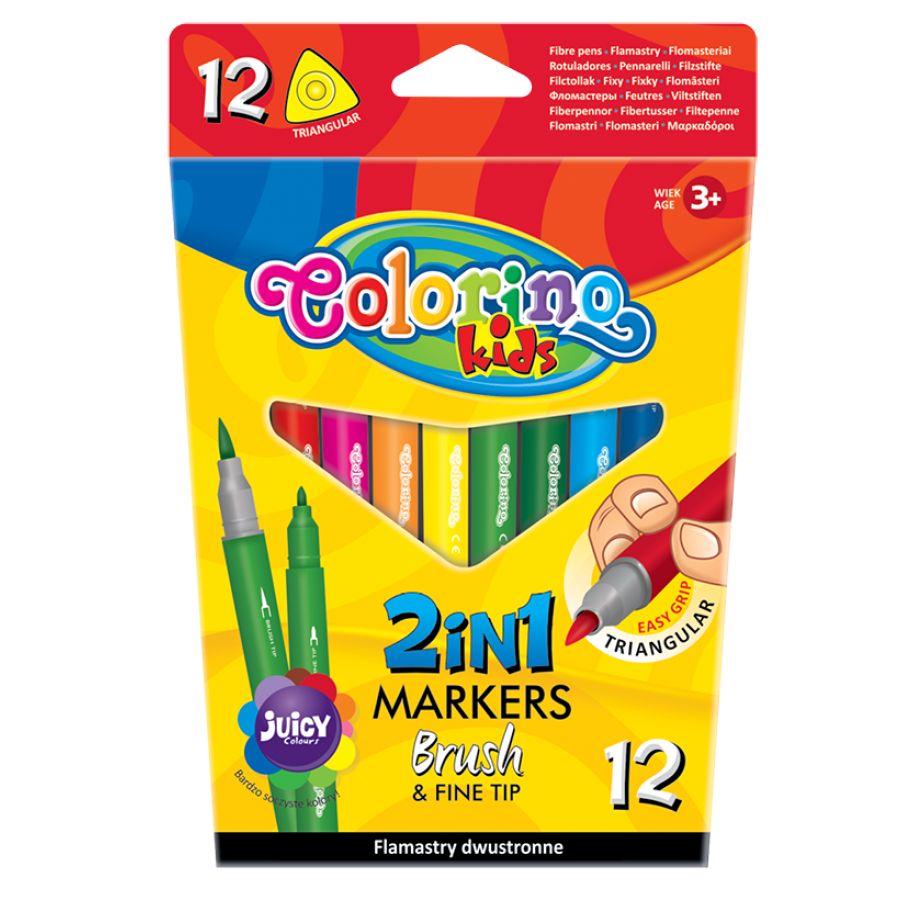 ROTULADORES DOBLE PUNTA COLORINO 12COL 92500PTR