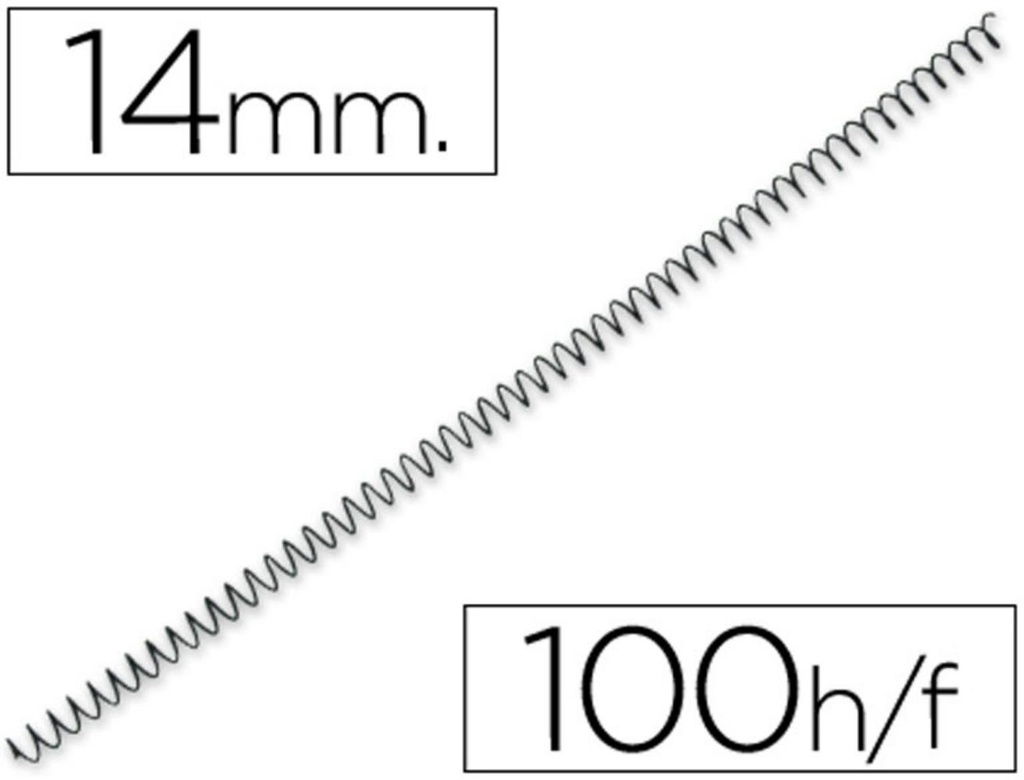 ESPIRAL METALICO P56/5:1 14 BLANCO 100UD