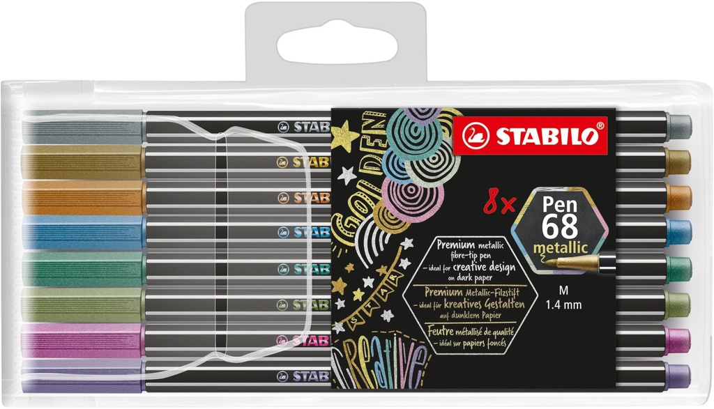 ESTUCHE STABILO PEN 68 METALLIC 8UD