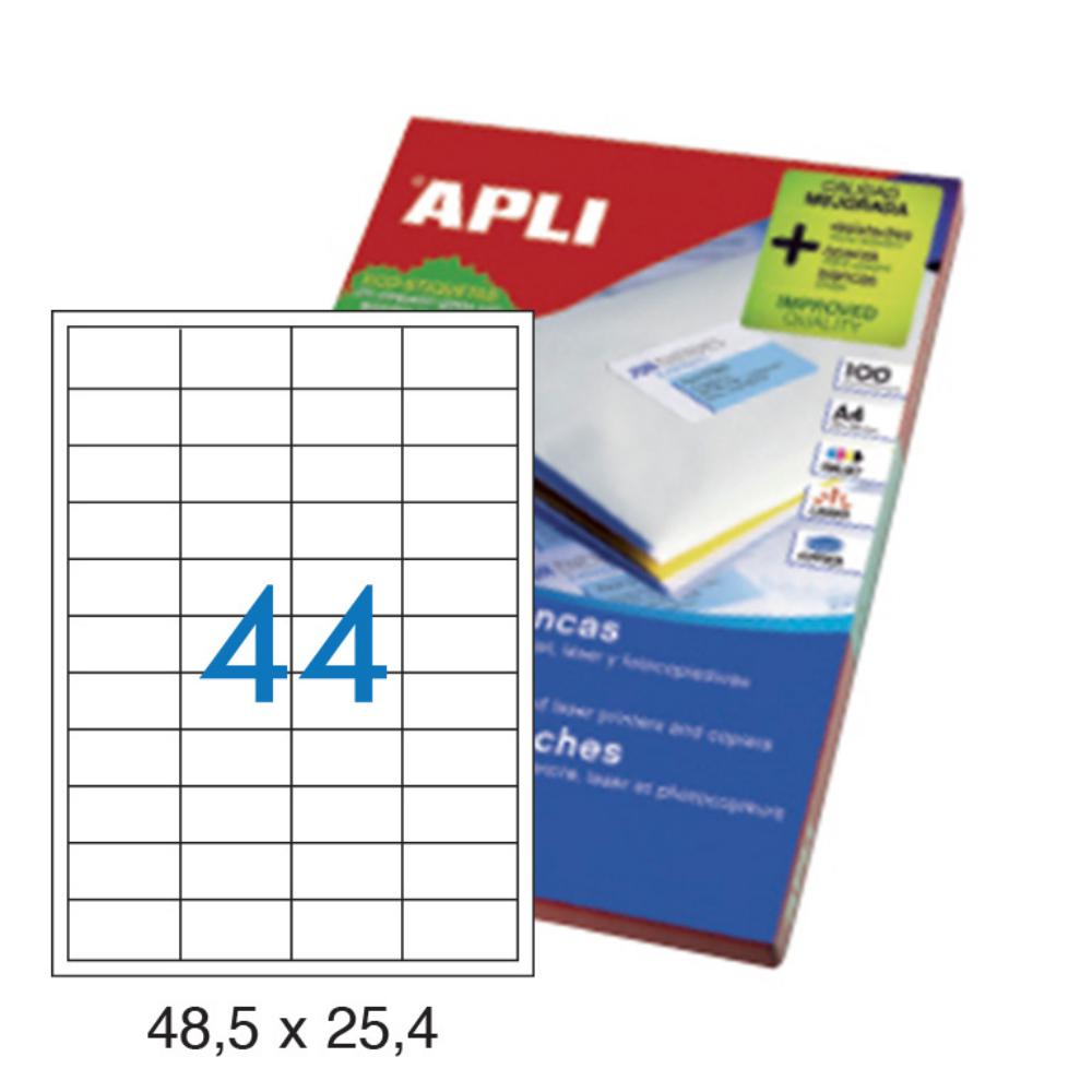 ETIQUETAS FOTOCOPIADORA APLI A4 48,5X25,4 100H