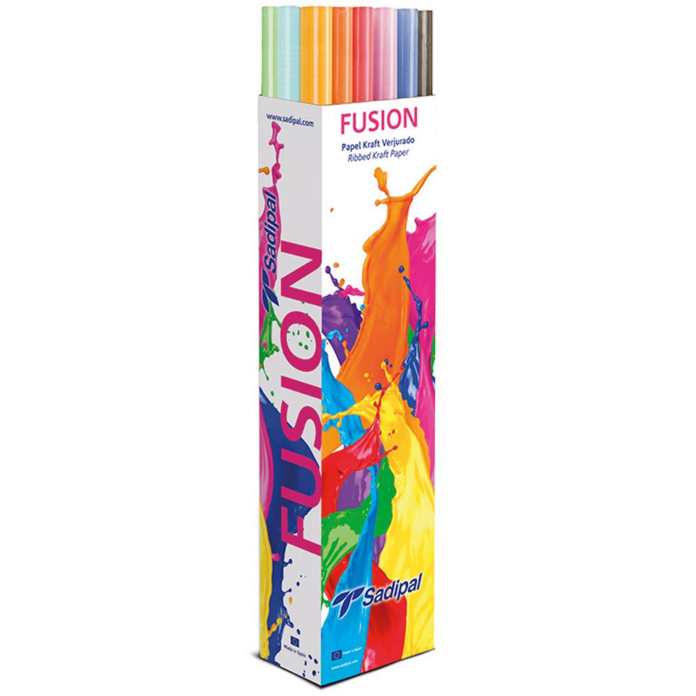 EXPOSITOR 30 ROLLOS PAPEL KRAFT 1X3M FUSION SURTIDOS
