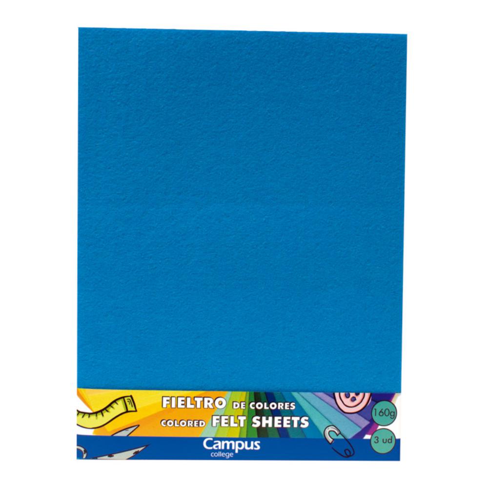 FIELTRO 23X30 MAKRO AZUL CLARO B/3U