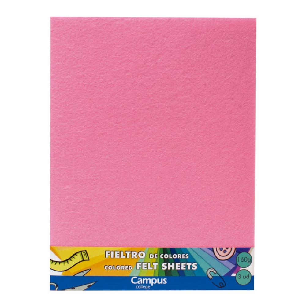 FIELTRO 23X30 MAKRO ROSA CLARO B/3U