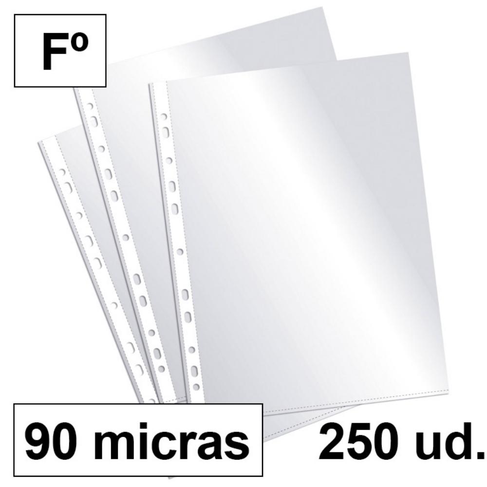 FUNDAS MULTITALADRO PLUS OFFICE FOLIO CRISTAL 90 MICRAS BOLSA 10 UD