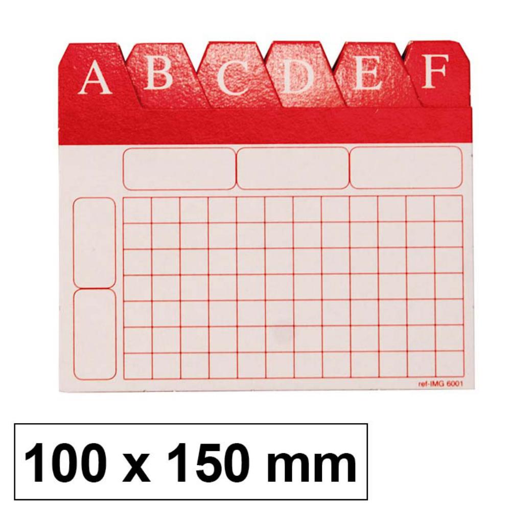 INDICE FICHERO CARTON 10X15