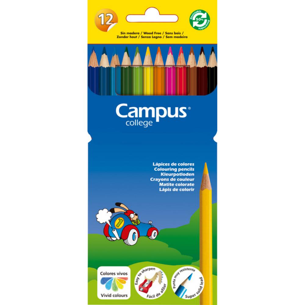 LAPICES DE COLORES CAMPUS COLLEGE 12 COLORES