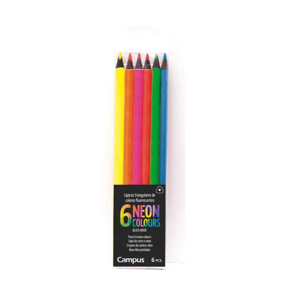 LAPIZ CAMPUS HEXAGONAL FLUORESCENTE 6 COL