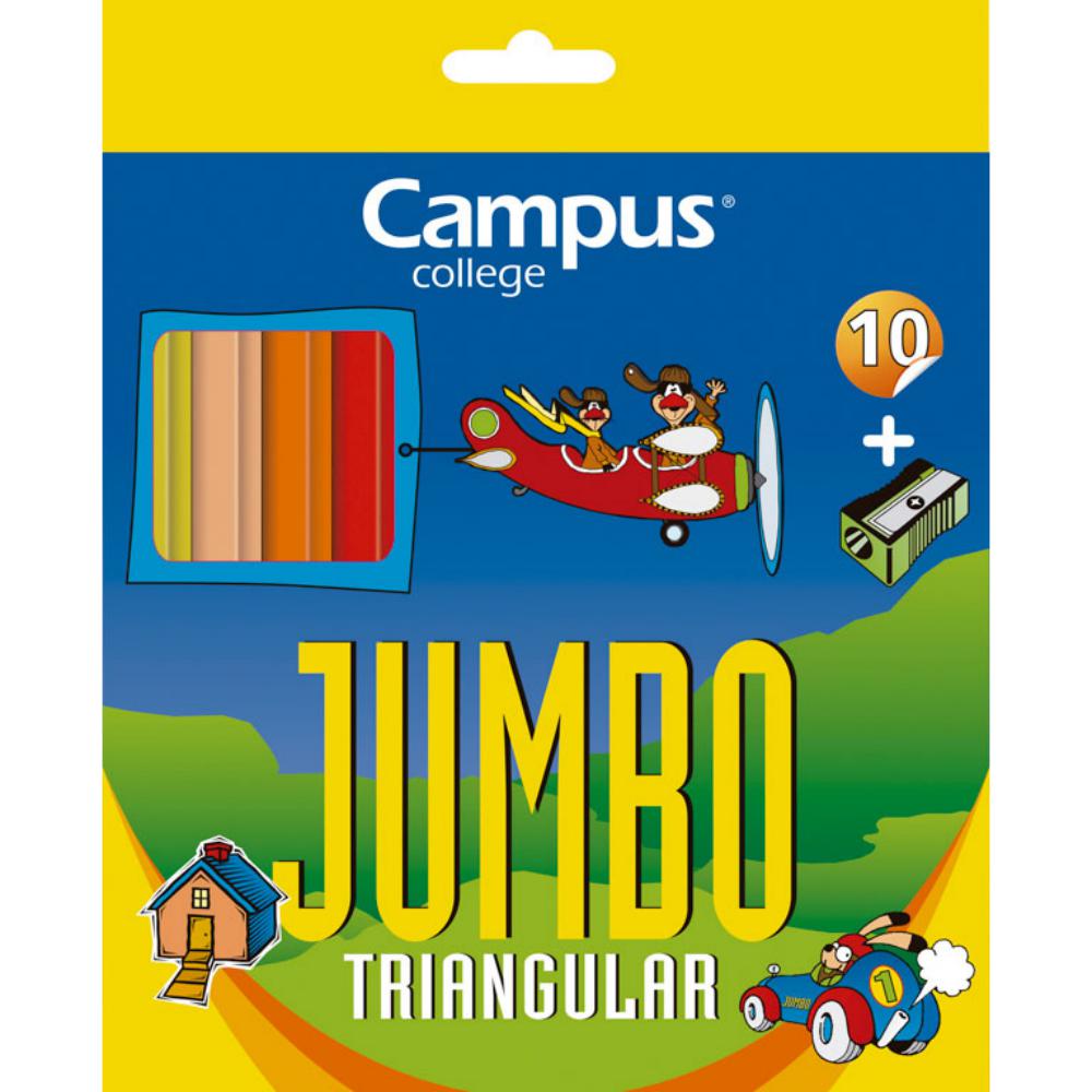 LAPIZ CAMPUS JUMBO 10 COLORES