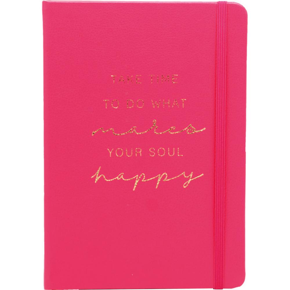 LIBRETA MO A5 C/GOMA 100H 80G PUNTOS ROSA