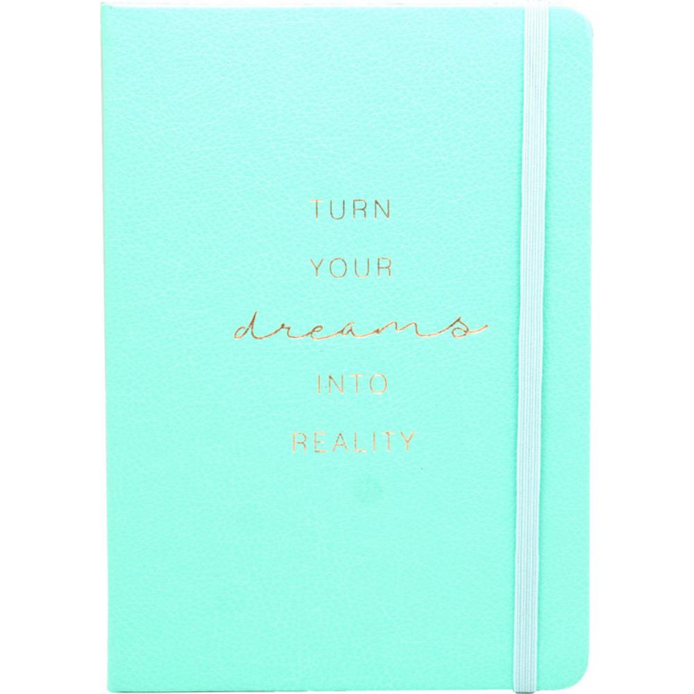 LIBRETA MO A5 C/GOMA 100H 80G PUNTOS TURQUESA