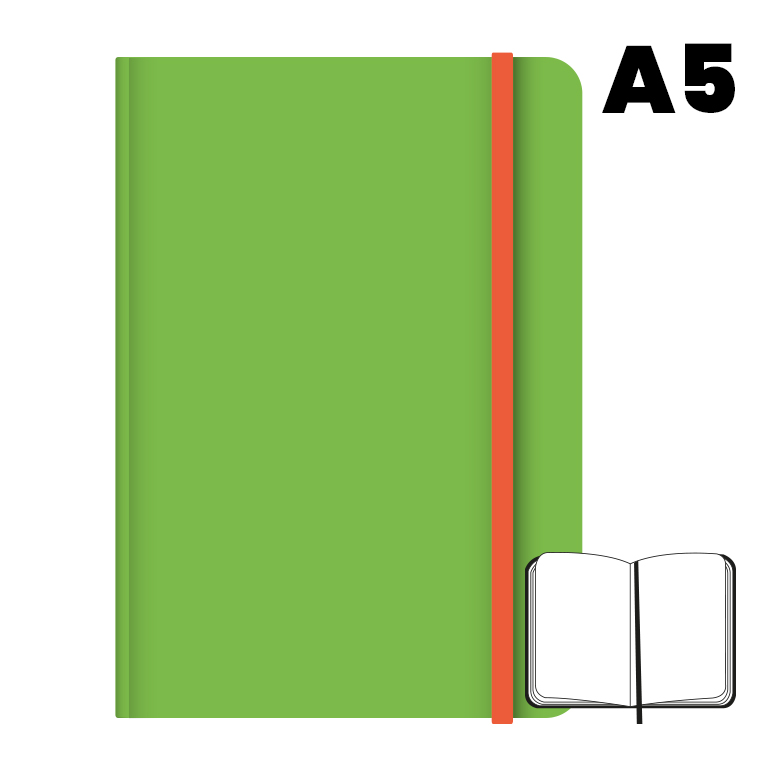 LIBRETA A5 T.F 96H 75G LISO VERDE