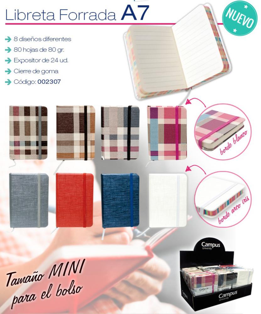 LIBRETA A7 80G 80H C/GOMA T.D.