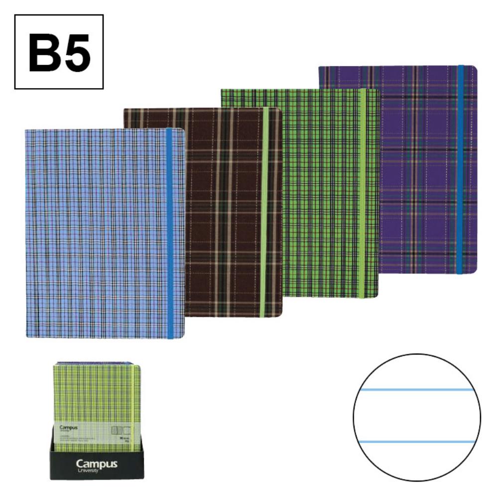 LIBRETA B5 80G 96H C/GOMA TELA