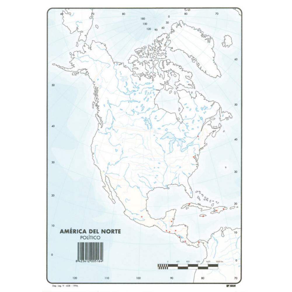 MAPA MUDO AMERICA NORTE POLITI