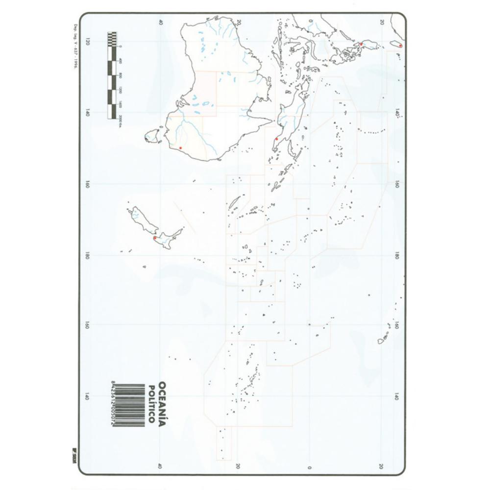 MAPA MUDO OCEANIA POLITICO