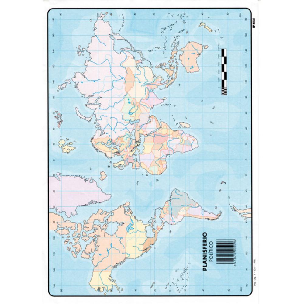 MAPA MUDO PLANISFERIO FISICO