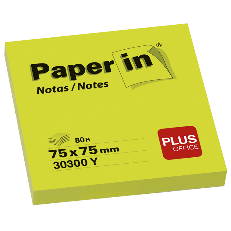 NOTAS PAPER IN 75X75 AMARILLO NEON