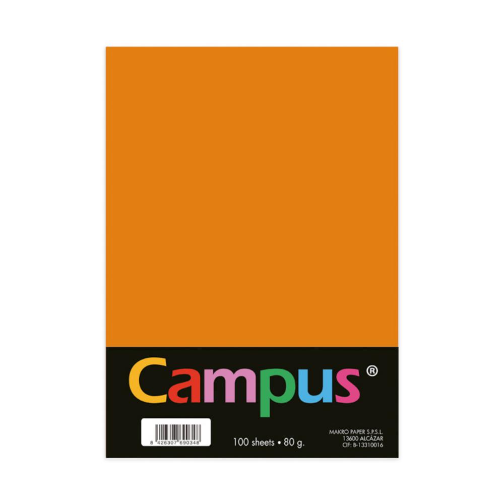 PAPEL A4 80GR 100H NARANJA