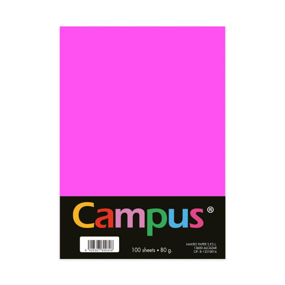 PAPEL A4 80GR 100H ROSA NEON