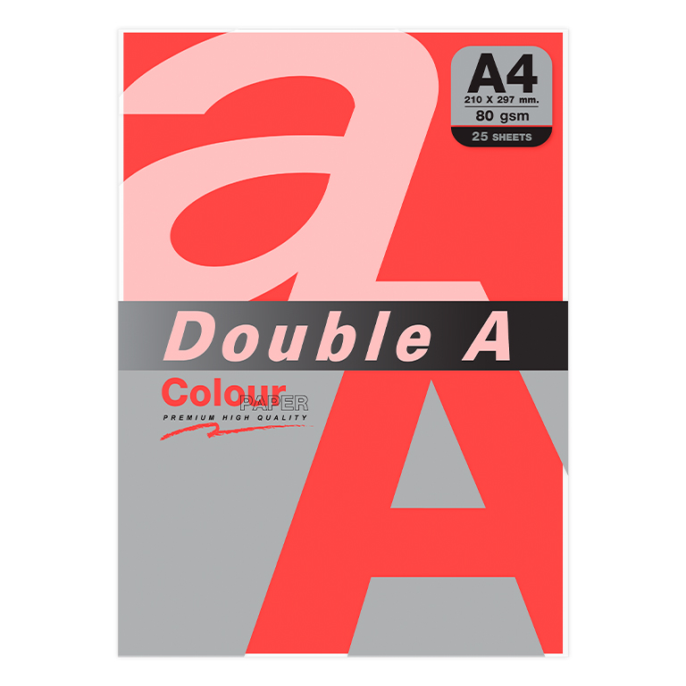 PAPEL DOUBLE A A4 80GR 25H ROJ
