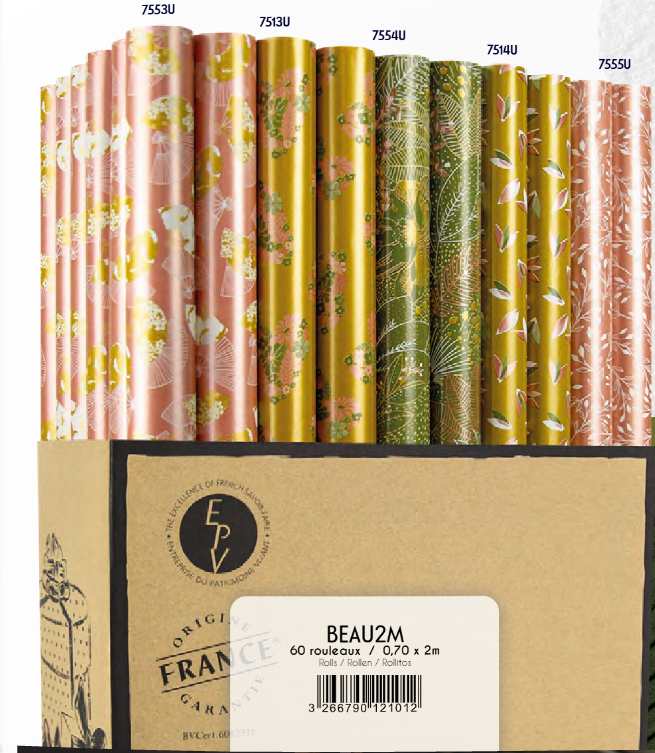 PAPEL REGALO 0,70X2MT BEAU2M T.T. (60ud)