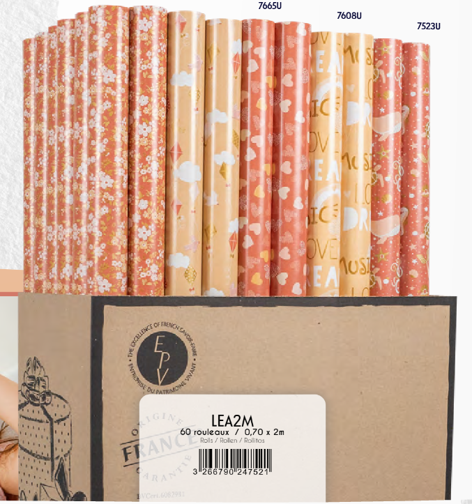 PAPEL REGALO 0,70X2M LEA2M T.T. (60ud)