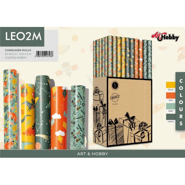 PAPEL REGALO 0,70X2M LEO2M INFANTIL