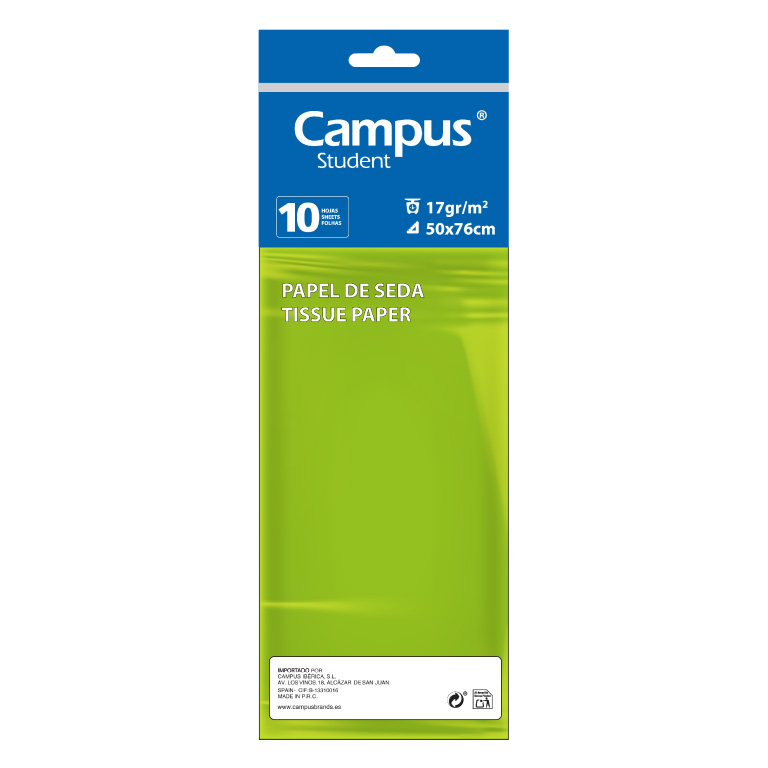 PAPEL SEDA 10 H VERDE CLARO MAKRO