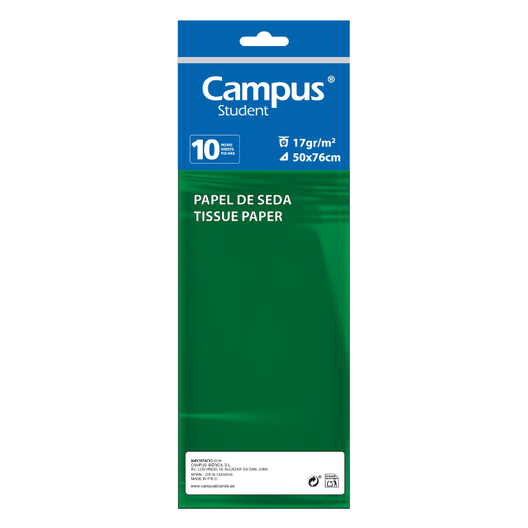 PAPEL SEDA 10 H VERDE OSCURO MAKRO