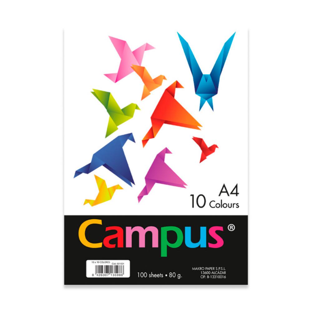 PAQUETE 100H A4 80gr. 10 COL.MAKRO