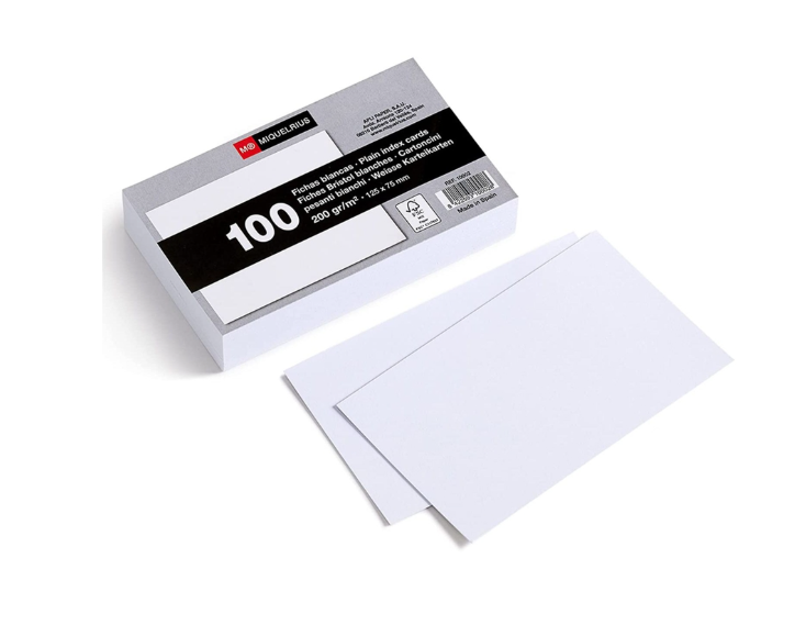 PAQ.FICHAS LISAS 75X125 100UD