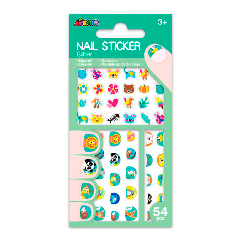 PEGATINAS UÑAS AVENIR ANIMALES GLITTER