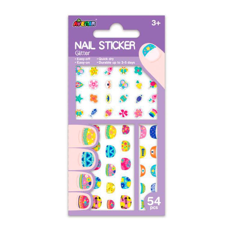 PEGATINAS UÑAS AVENIR FLORES GLITTER