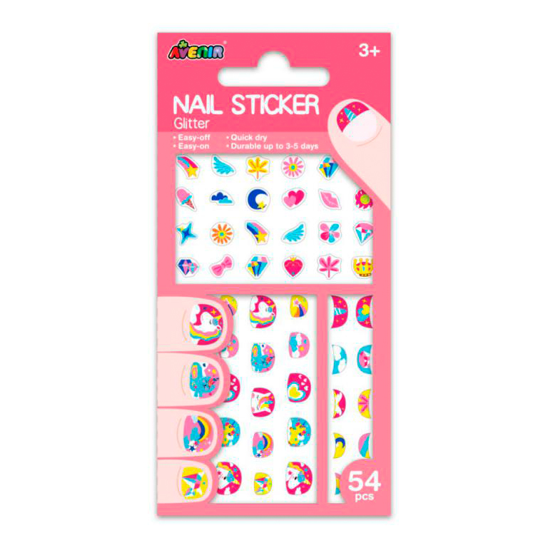 PEGATINAS UÑAS AVENIR UNICORNIO GLITTER