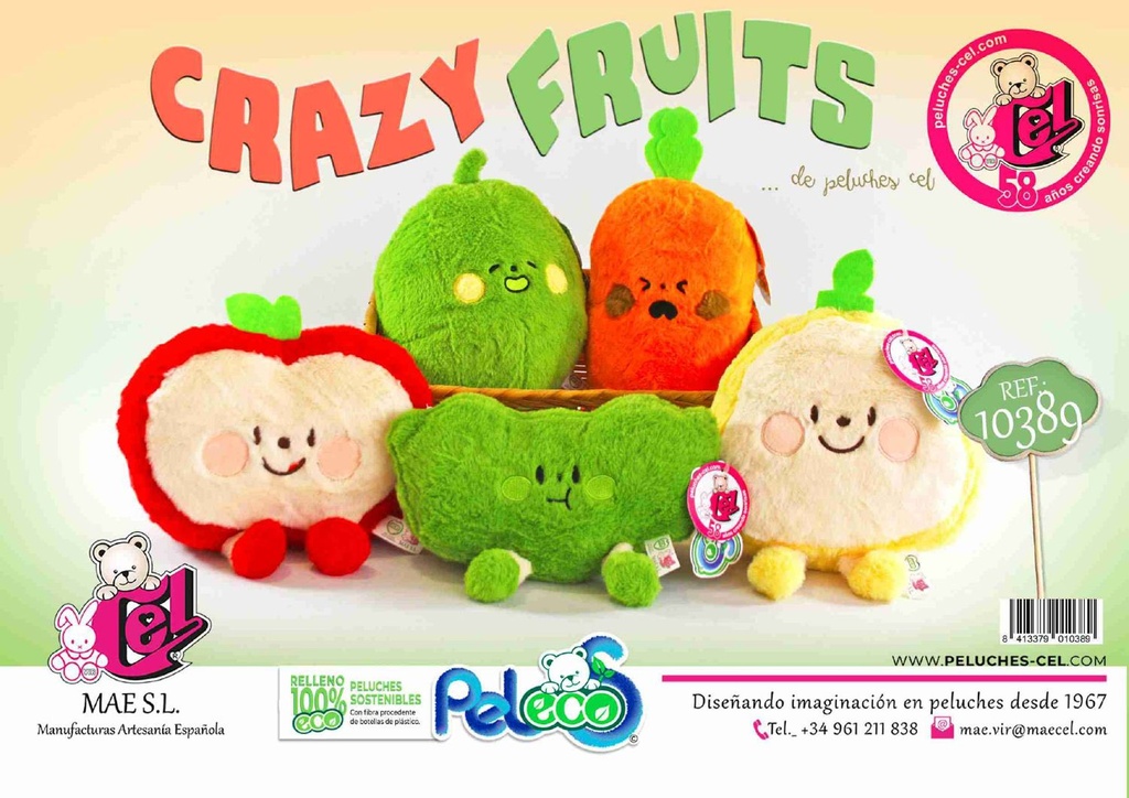 PELUCHES CRAZY FRUITS SURTIDOS
