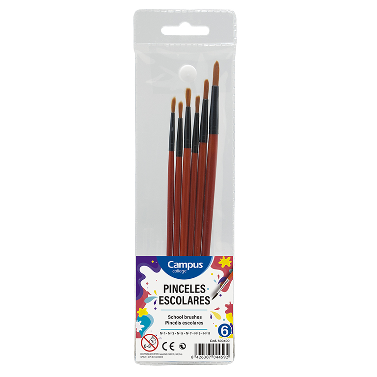 PINCEL ACUARELA BOLSA 6UD.MADE