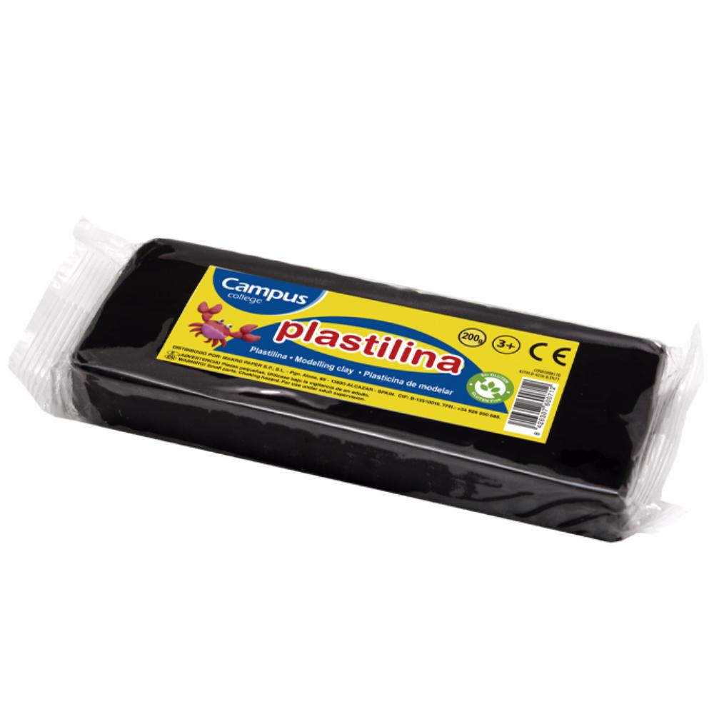 PLASTILINA MAKRO MED.200G NEGRO