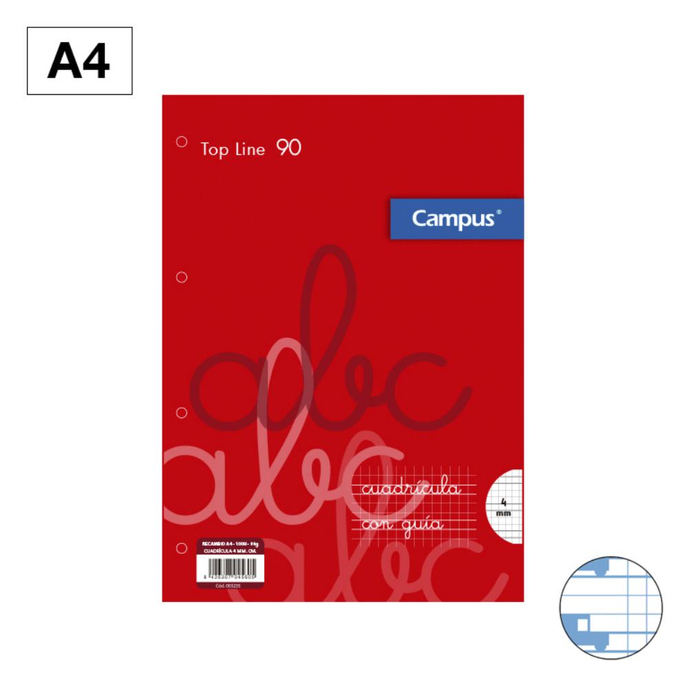 RECAMBIO A4 100H 90G 4T 4mm CM