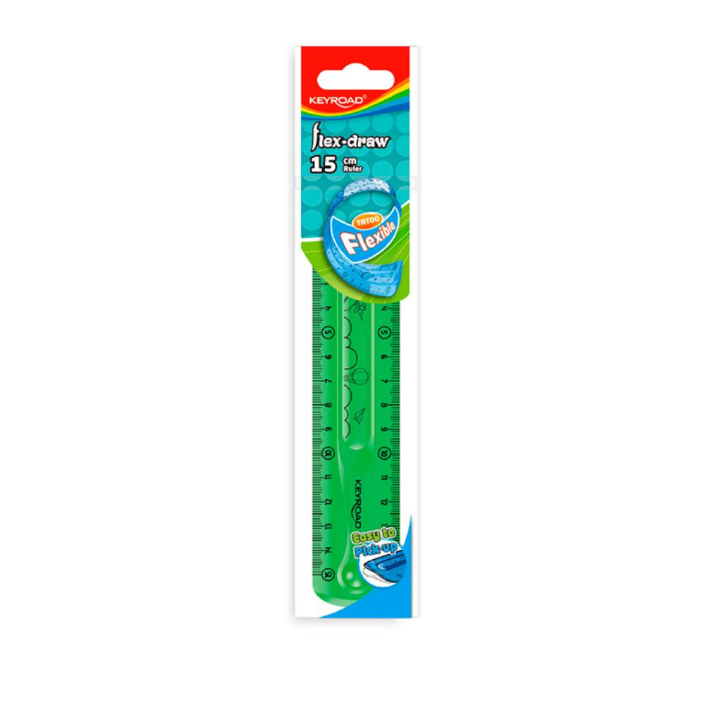 REGLA KEYROAD PLASTICO 15CM FL