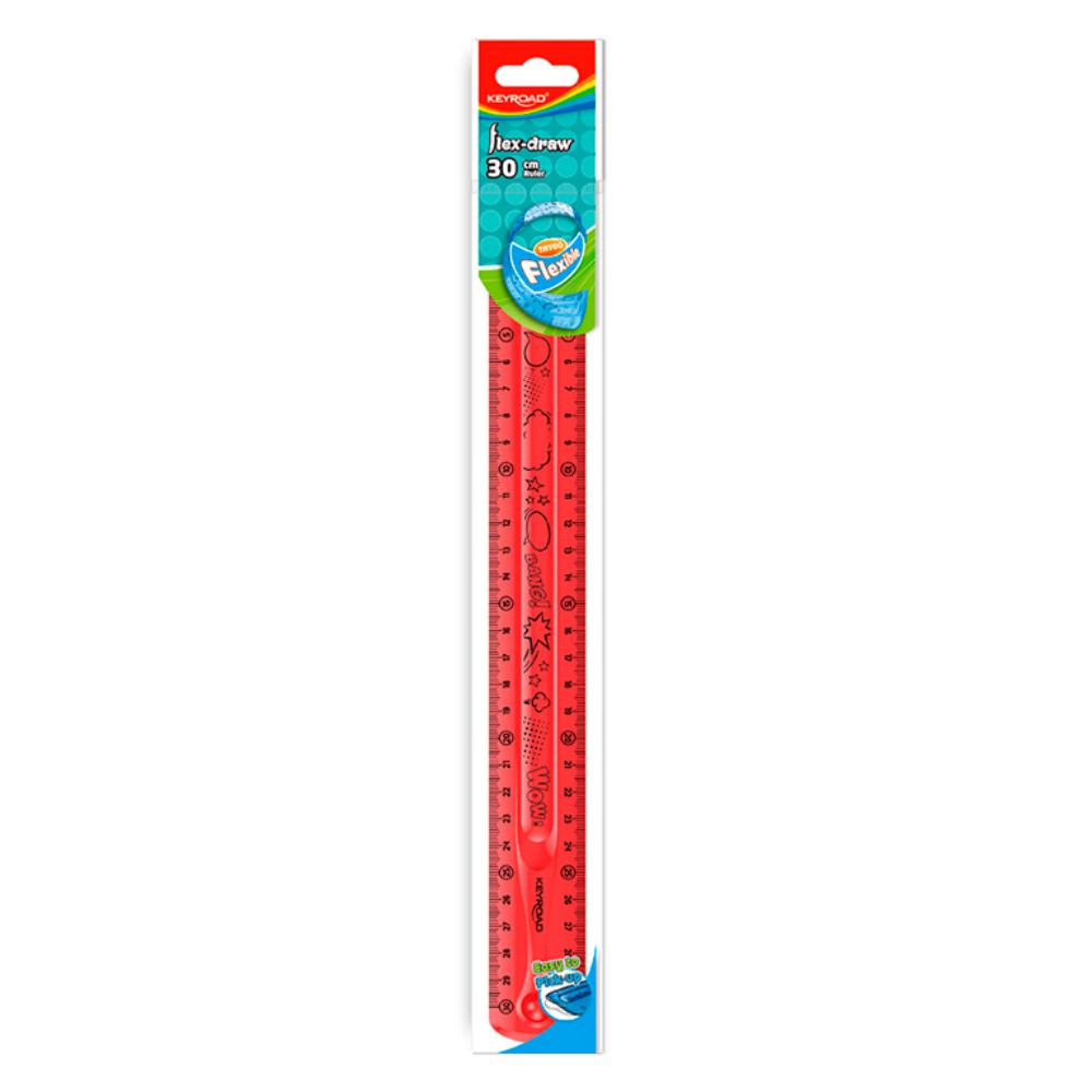 REGLA KEYROAD PLASTICO 30CM FL