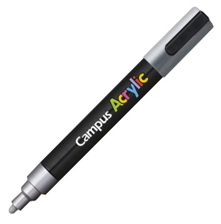 ROTULADOR CAMPUS ACRYLIC 2.5MM PLATA